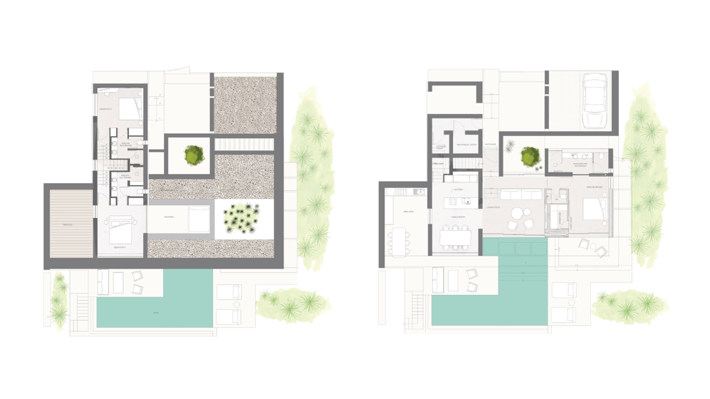 Villa E Lofos Floor Plans
